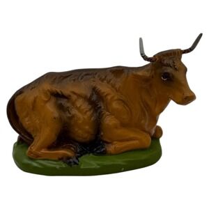 Hand Painted Italian‎ Nativity Ox Figurine Vintage Christmas Holiday Scene